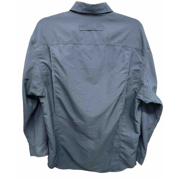 Duluth Trading Co Fishing Shirt Blue Mens Medium Vented Long Sleeve Button Down - Picture 2 of 5